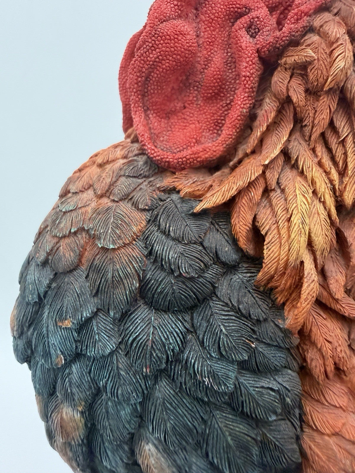 Huge Country Artists England Hand Painted Signed Rooster Sculpture 17”H