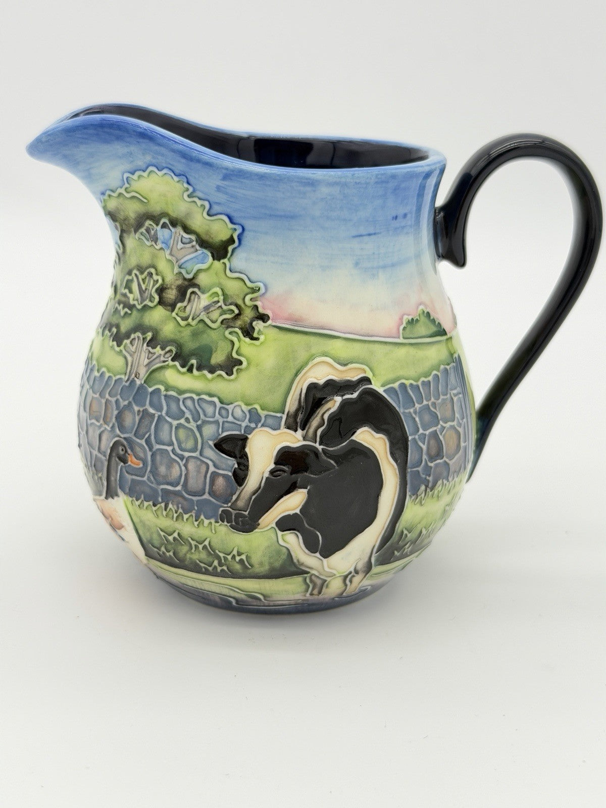 Rare Old Tupton Ware Art Pottery England Farmyard Pitcher/jug 4” Embossed Farm