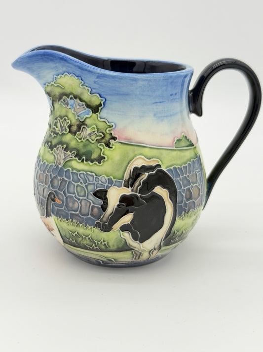 Rare Old Tupton Ware Art Pottery England Farmyard Pitcher/jug 4” Embossed Farm