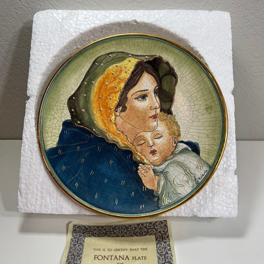 Fontana Plate Mother's Day 1973 8.5" Mother and Child Collector Plate Italy