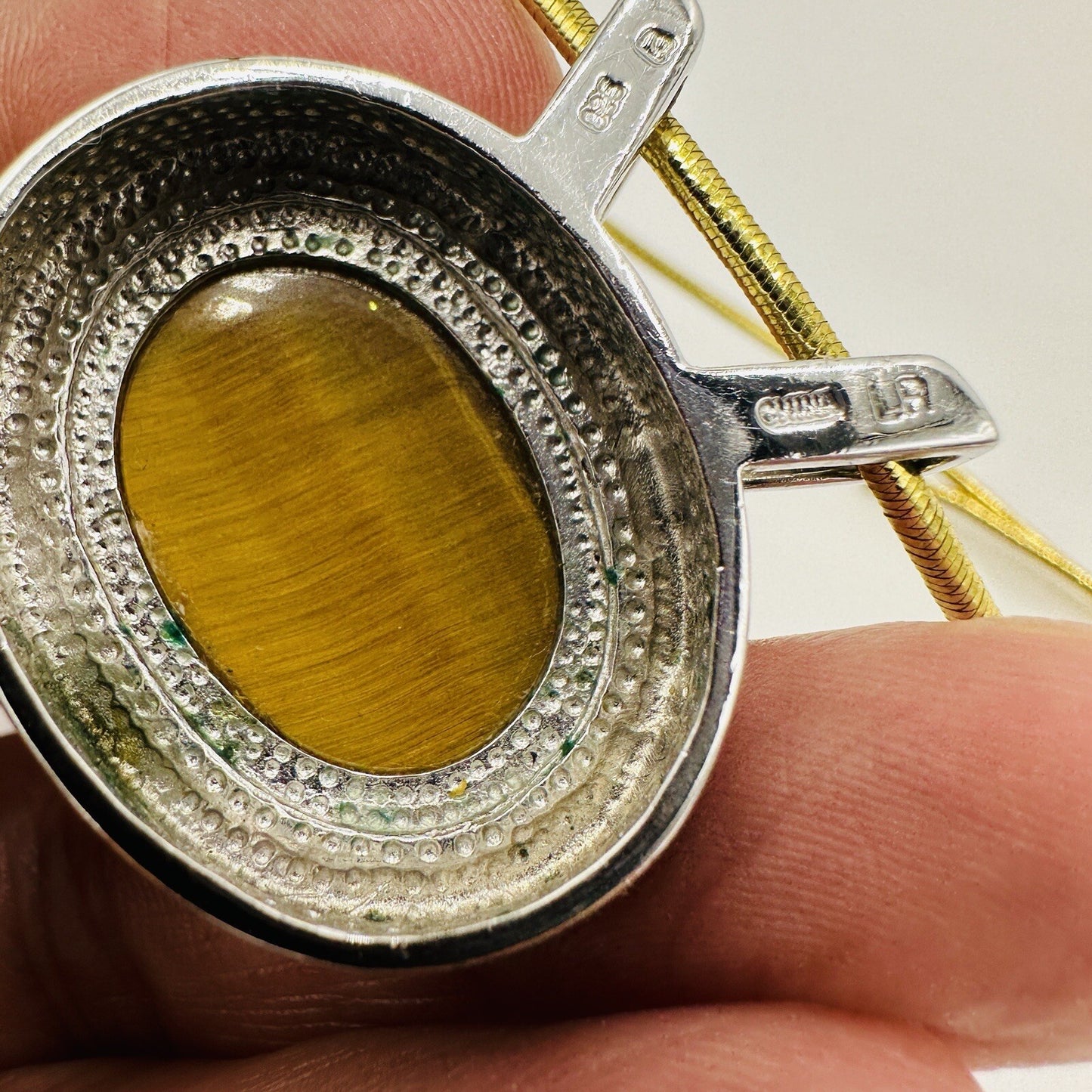 Laura Ramsey Eye Slide Pendant Women's Jewelry Sterling Tigers 925 LR Marked