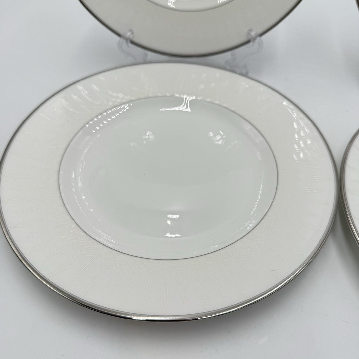 Waterford Fine British China Lismore Platinum  Salad Dessert Plates 4 PCs 8" New