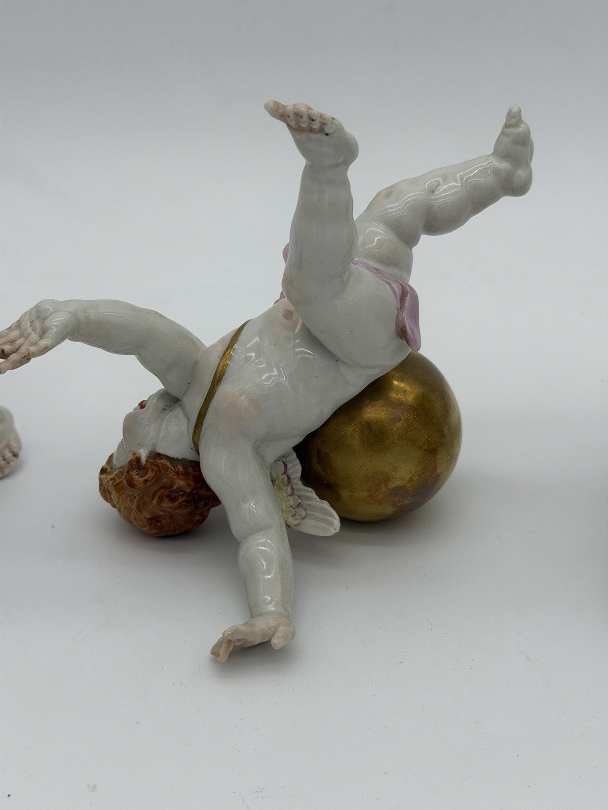 1940’s Algora Spain Porcelain Art Nouveau Playful Cherub Angels Figurines Gold