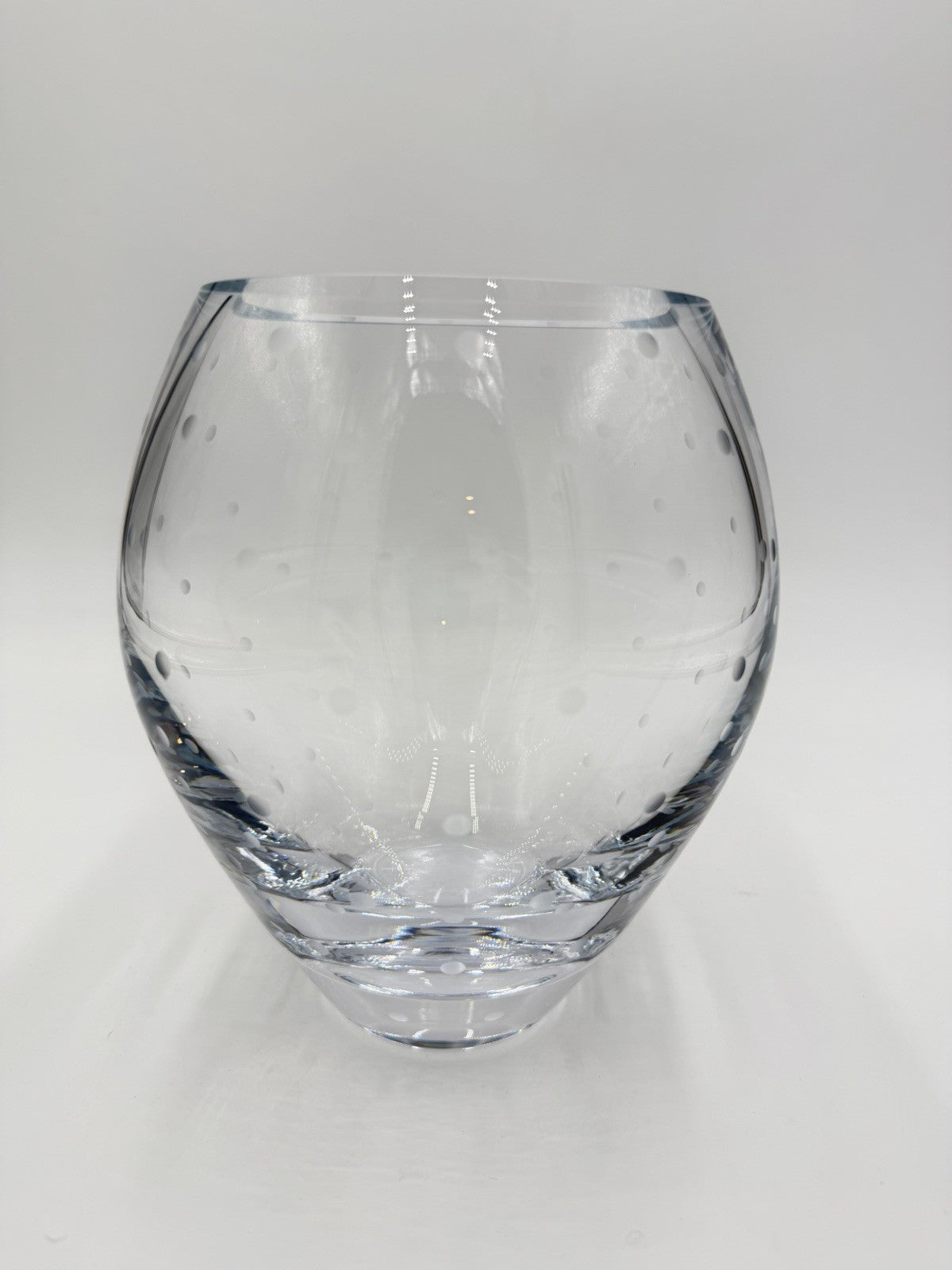 Kate Spade Lenox Larabee Dot full lead crystal vase etched polka dots 7.5”H