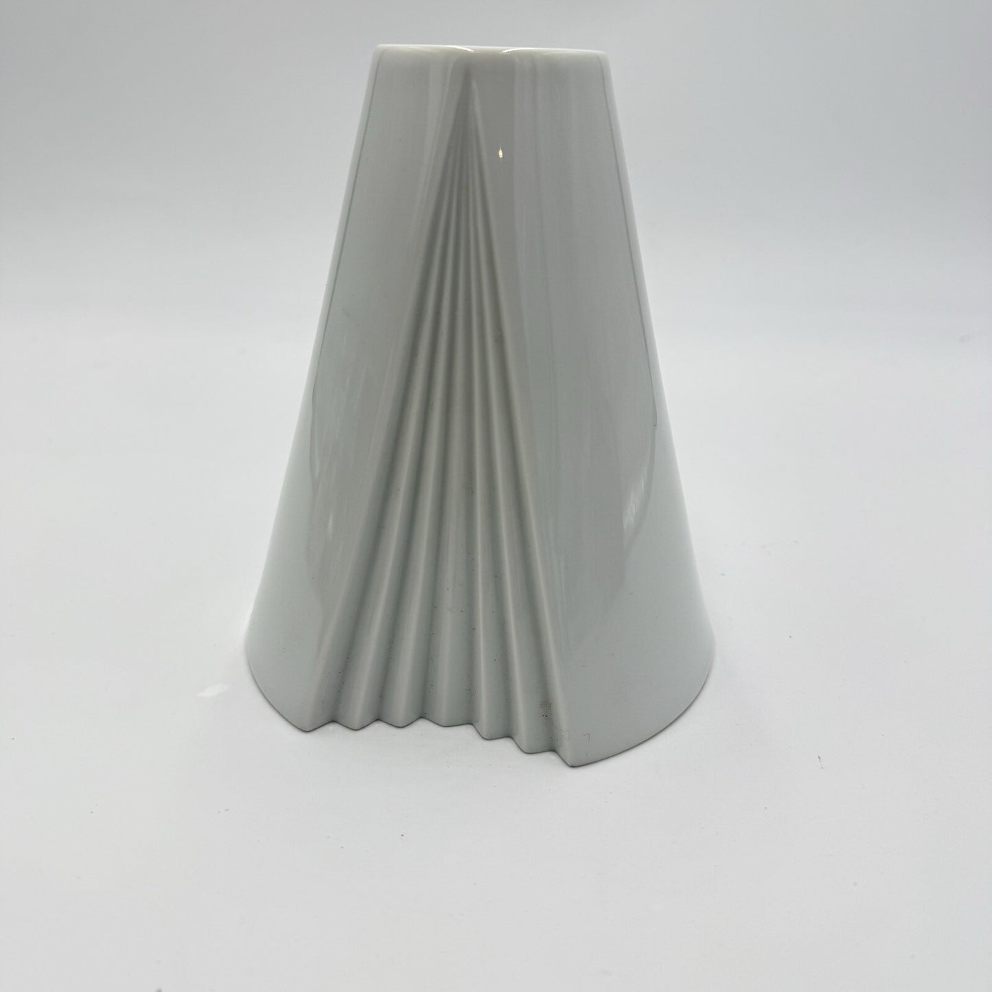 Rosenthal Germany White Geometric Op Art Porcelain Vase Ambrogio Pozzi 5in