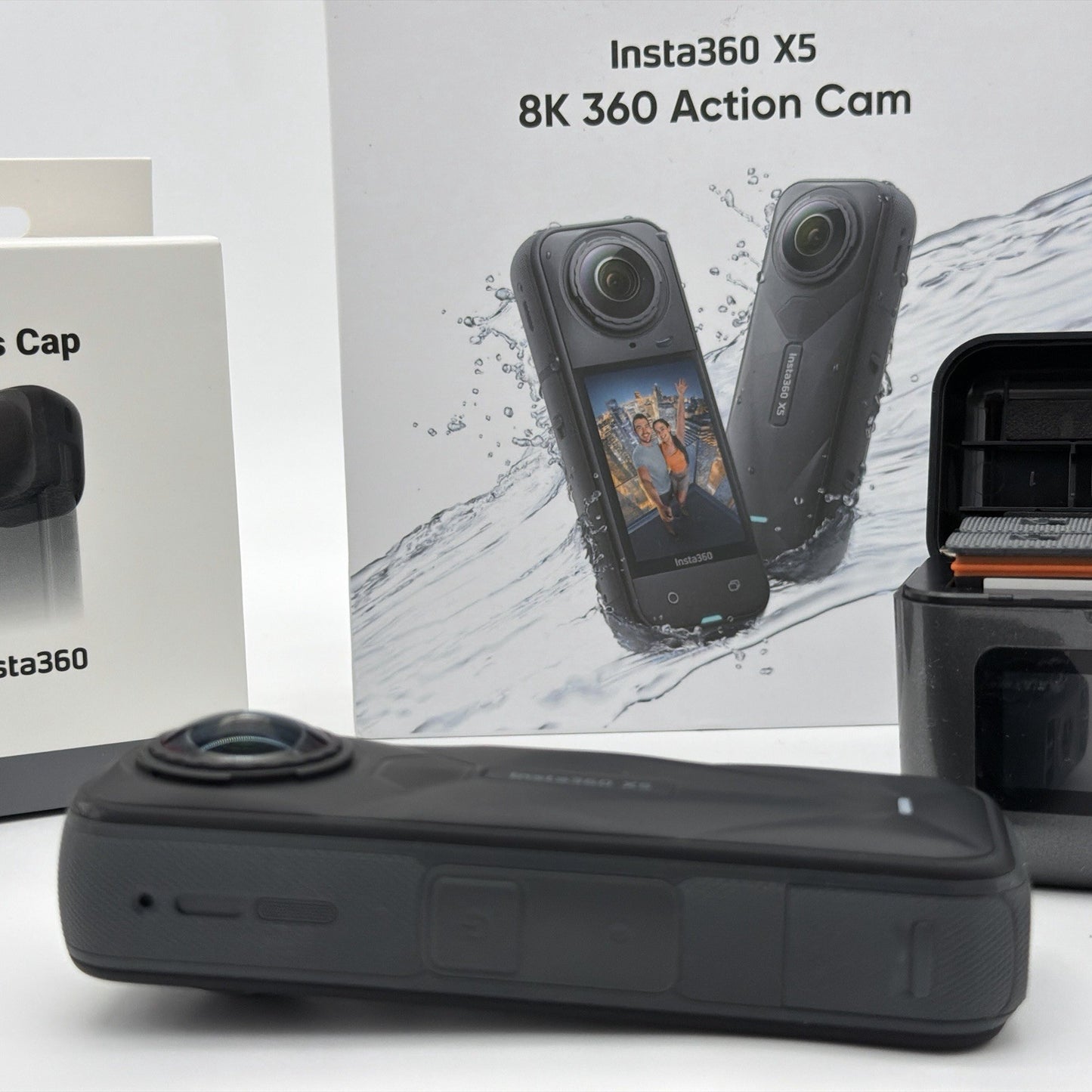 Insta360 X5 - Waterproof 8K 360 Video Action Travel Camera Extra Batteries Case