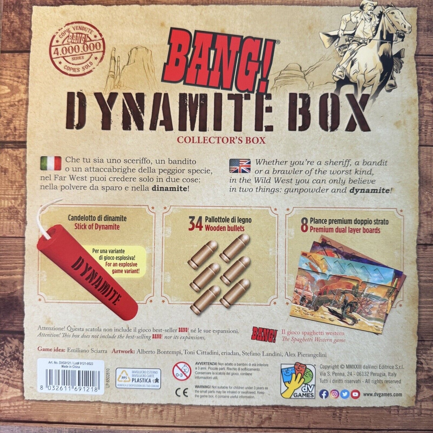 DV games Bang! Dynamite Box Storage Collector’s Wooden Pieces Dual Layer Boards