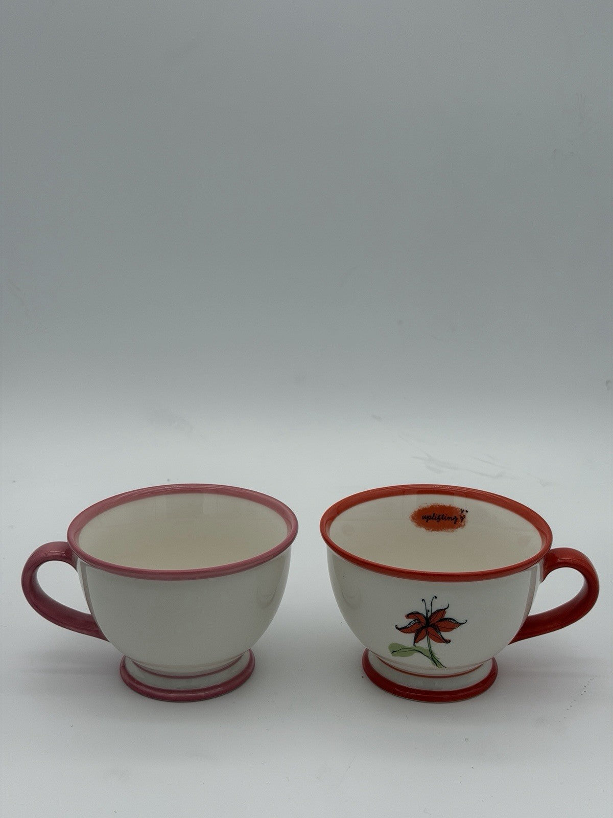 Starbucks Inspiring Uplifting 10oz Floral Footed Cup COFFEE TEA 2006 Floral Mugs