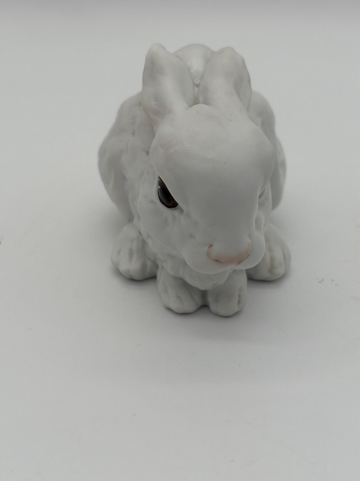 AK Kaiser Porcelain Lying White Rabbit Hare #518 Figurine West Germany Painted