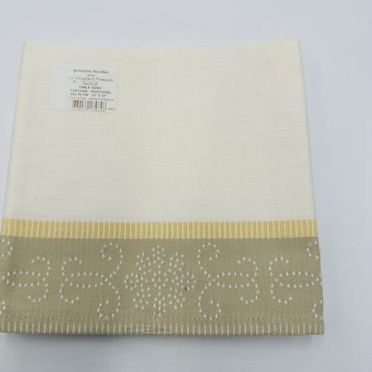 Primrose Dishtowel Bordier Nautilus Sable Sand Torchon 24in X 31in Cotton France