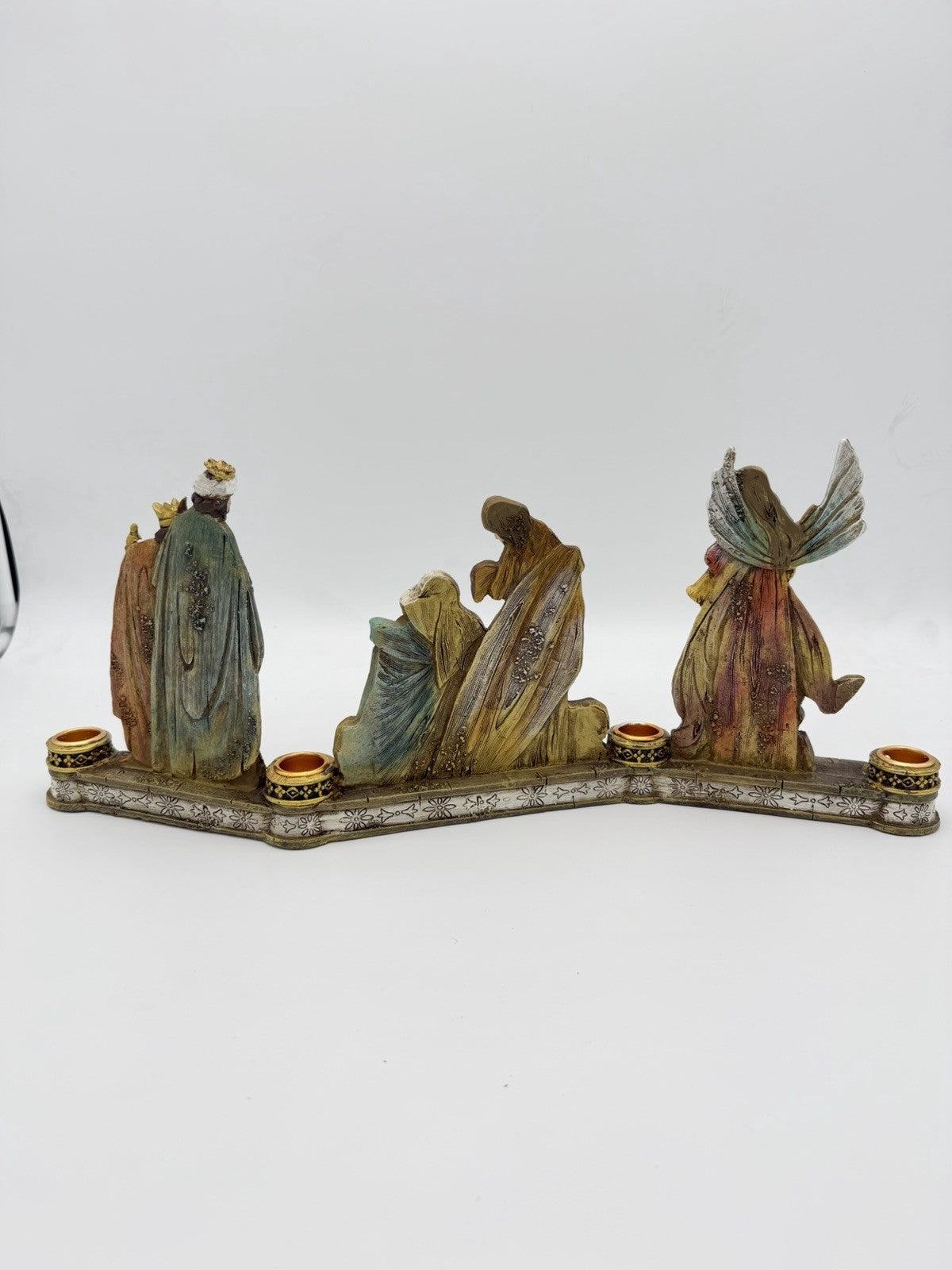 Avon Deluxe Holy Nativity Scene Advent Candle Holder Christmas Decor 18.5x7.5”