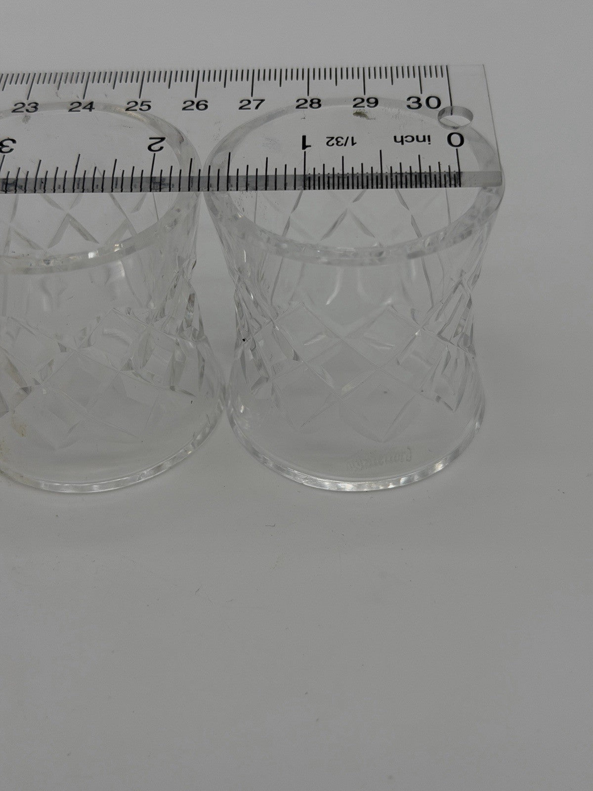 Waterford Ireland Crystal COMERAG DIAMOND CUT NAPKIN RINGS HOLDERS Set of 2