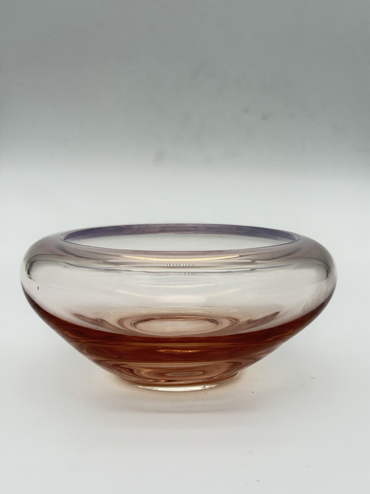 Fostoria Art Glass Seascape Coral Sand Pink Opalescent Cupped Bowl Votive