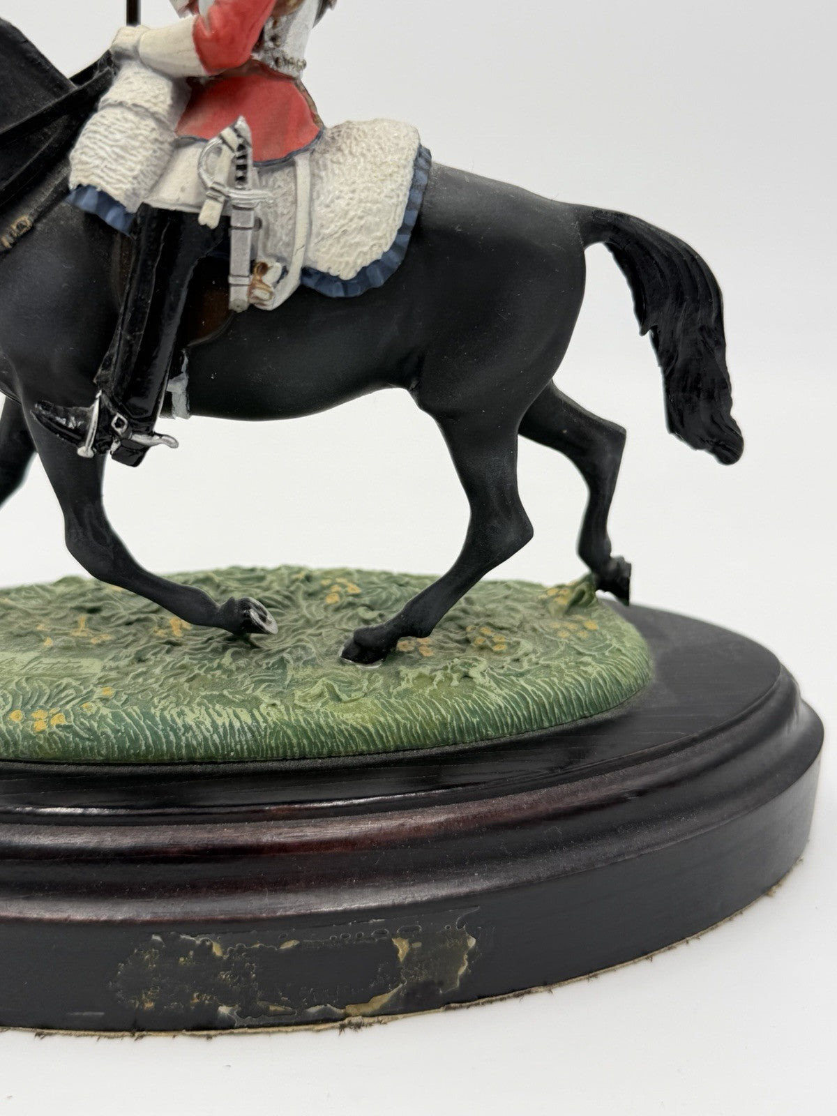 Chas C Stadden painted pewter Mounted Royal Guard British Buckingham 8” Figurine