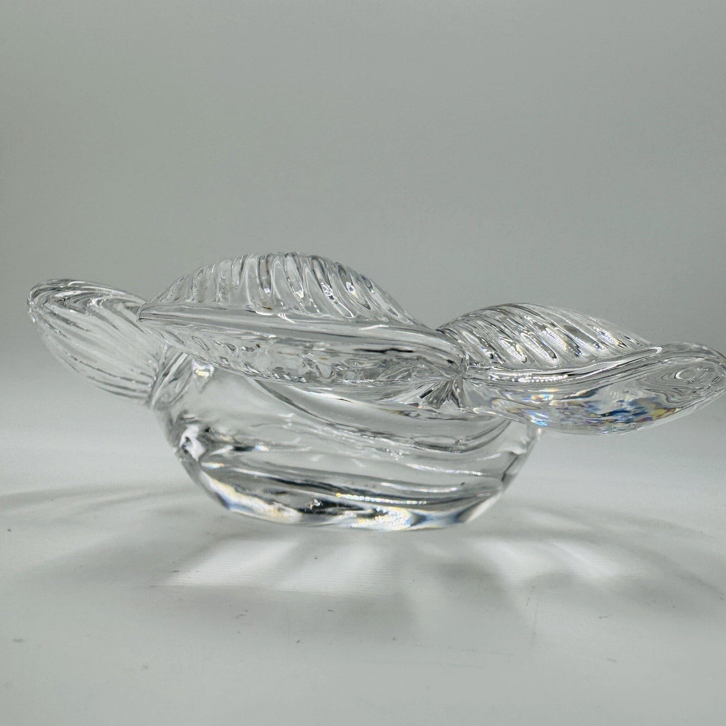 Fish Shaped Candy Trinket Art Vannes France Crystal Ring Dish 2”H x 6.5"L