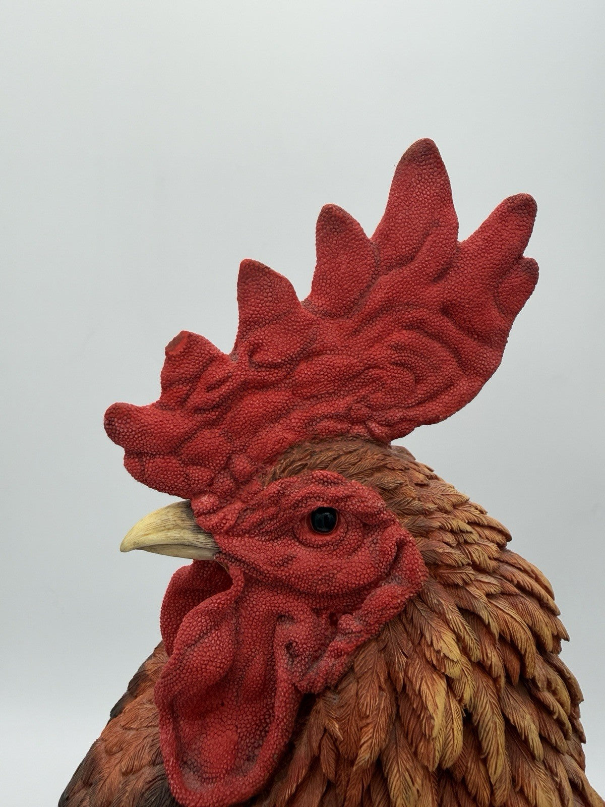 Huge Country Artists England Hand Painted Signed Rooster Sculpture 17”H