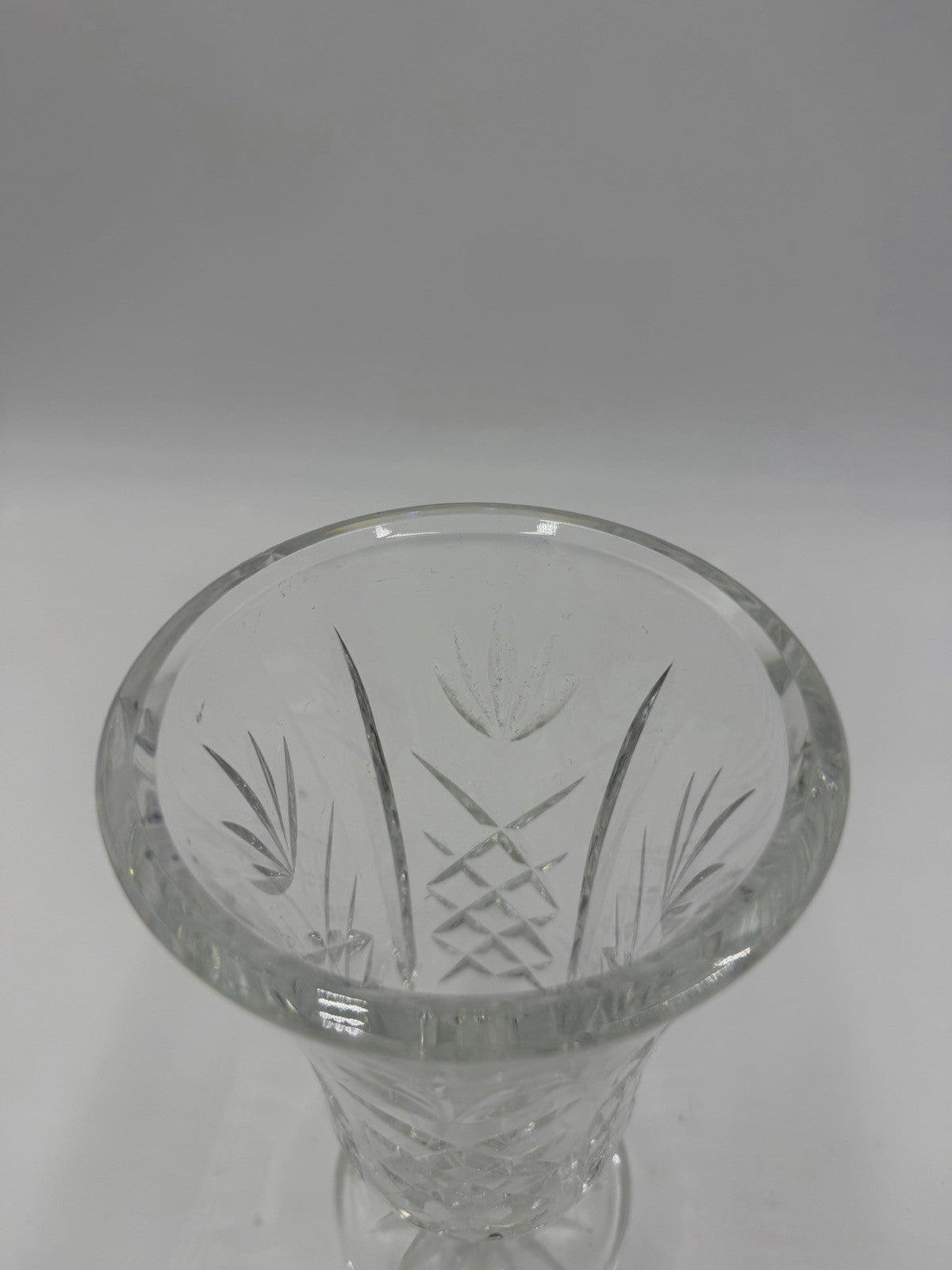Waterford Ireland Lead Cut Crystal Ashbourne Pattern Footed Vase 6.5in