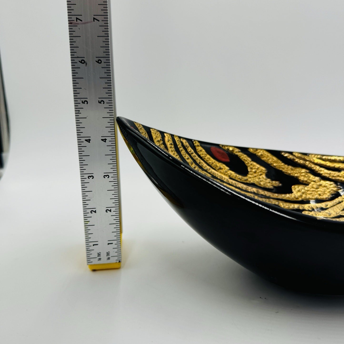 Rare Boch Freres La Louviére  Glazed Ceramic Art MCM Pottery Belgium Bowl Gold