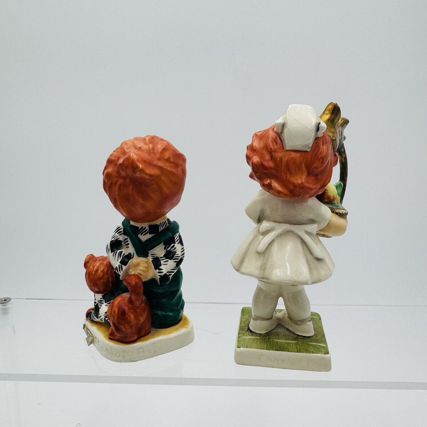 Goebel Red Heads Figurines Cheer Up Nurse Boy W/ Dog Germany 1967 Charlot Byj