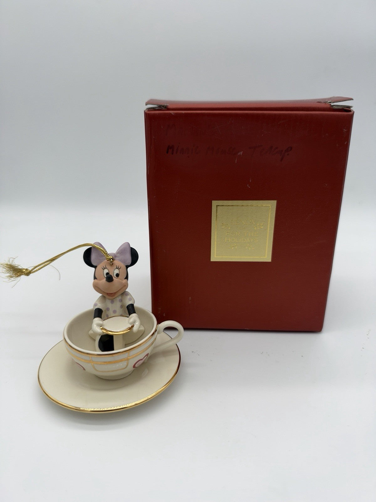 RARE Lenox Disney Showcase A Teacup Ride with Minnie Mouse Porcelain Ornament 2
