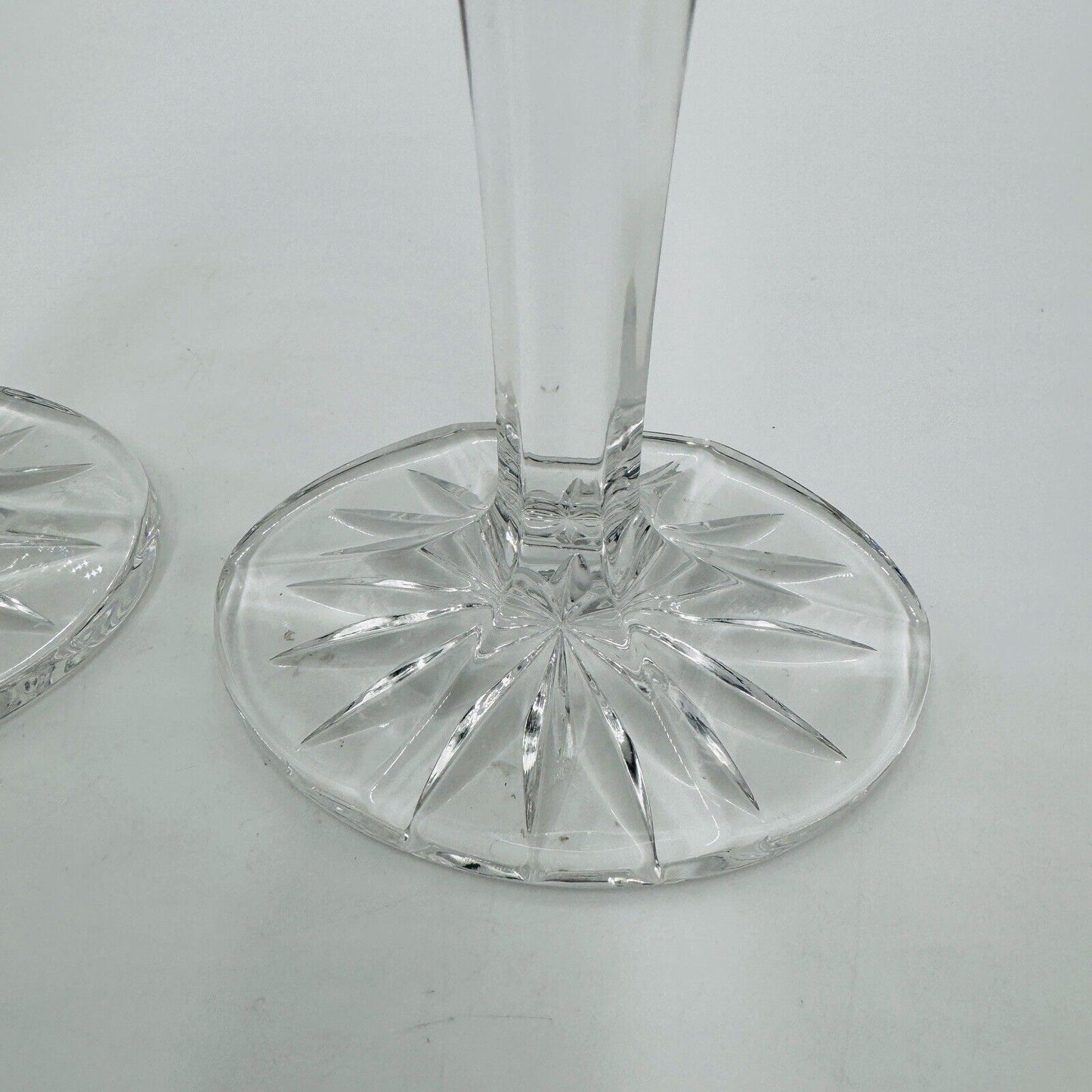 Waterford Crystal Overture Large Pair 8in Conefoot Candlesticks Vintage