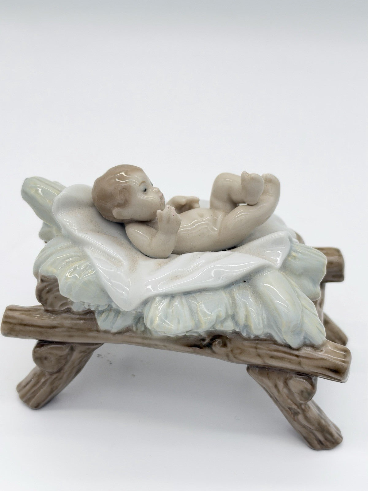 Lladro Spain Porcelain #5745 Baby Jesus Nativity Figurine Painted Glossy Rare 3”