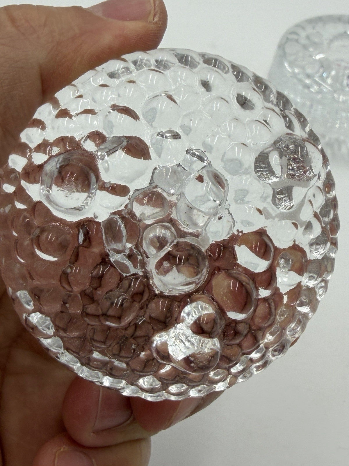 Iittala Crystal  Finland Ultima Thule Pat Wirkkala Design Candle Holders Hobnail