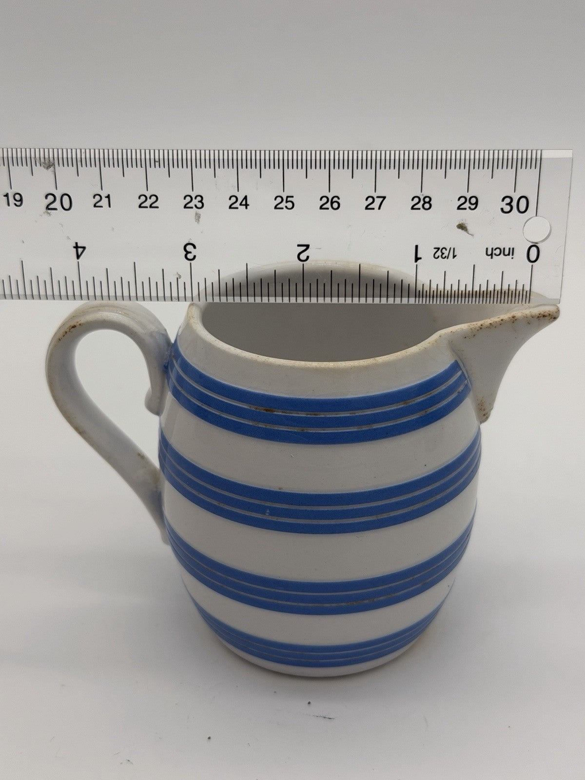 Vintage Villeroy & Boch Dresden Porcelain Saxony Blue Striped HG #7 Pitcher