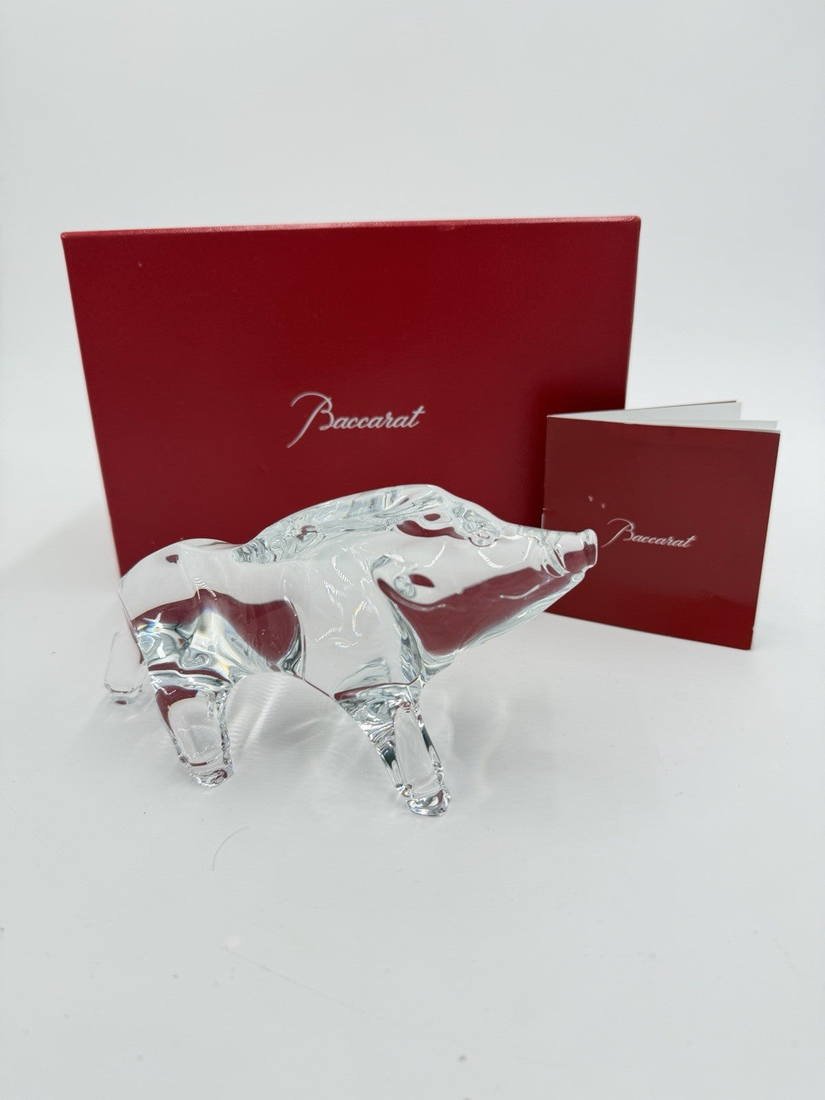 Baccarat France Crystal Zodiac Collection Clear Boar Figurine 2019 NIB Mint