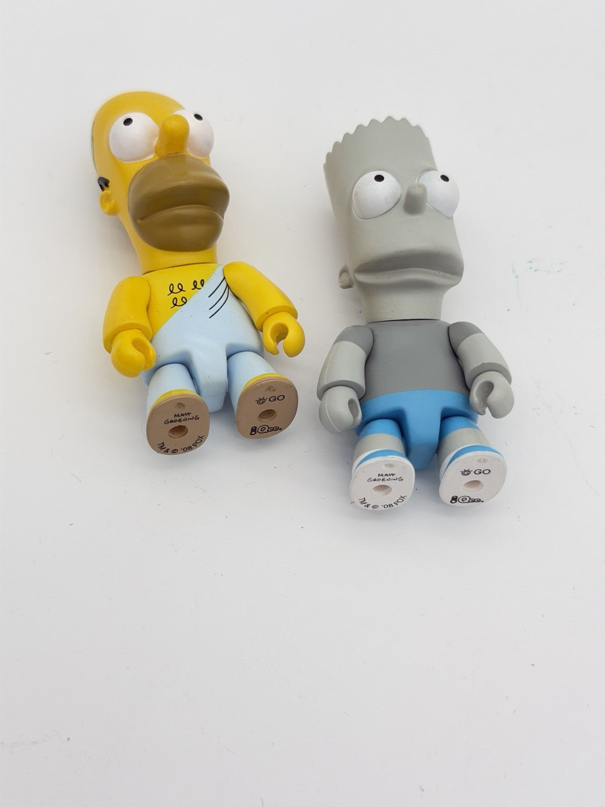 Kidrobot The Simpson Vinyl Homer & Bart Simpson Action Figurines 2008 Rare