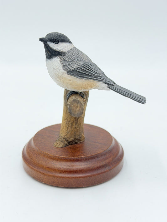 Richard Lamson Studio Black-capped Chickadee Bird Hand Made Figurine Signed 3”H