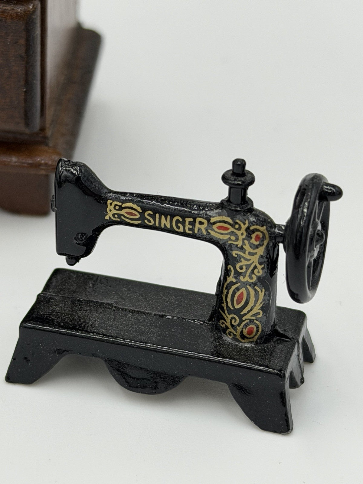 Vintage Dollhouse Furniture Miniature Lot Drawer Bible Clock Tea Set Table