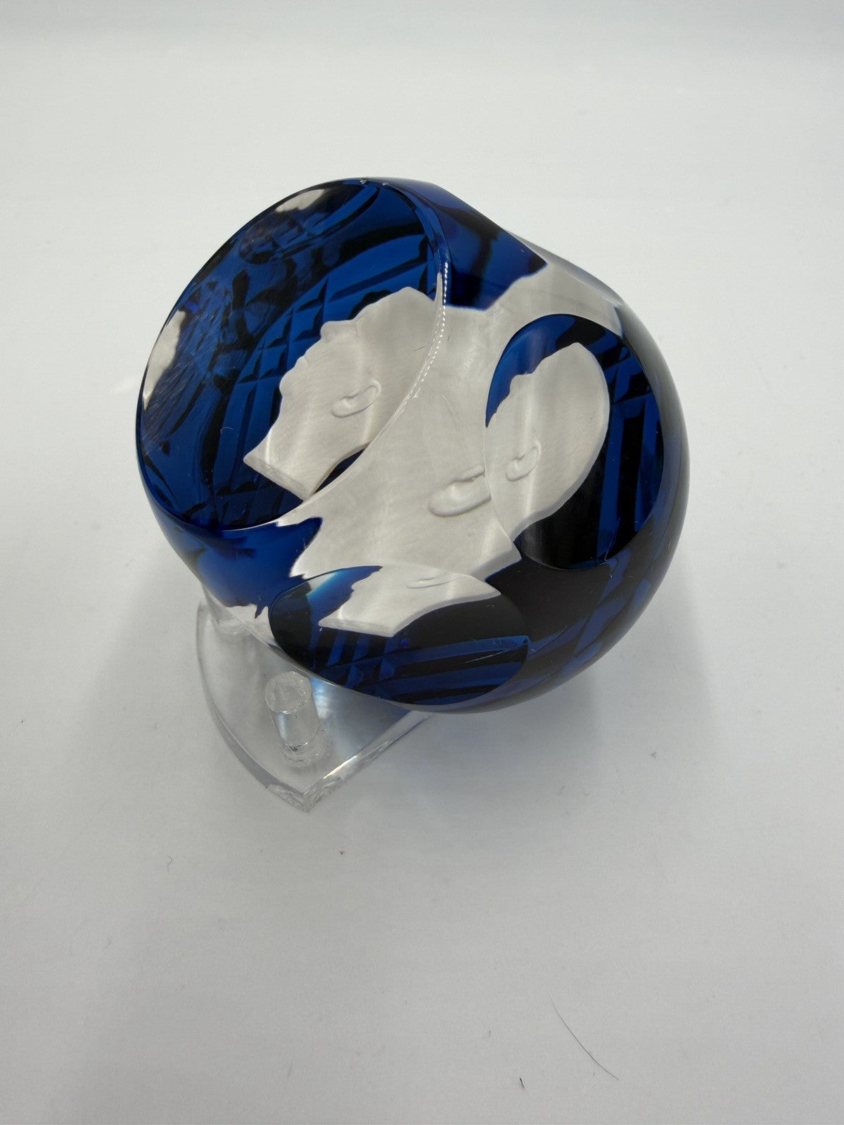 D'ALBRET France  Crystal Blue Faceted SULPHIDE Cameo KING GUSTAV Sweden