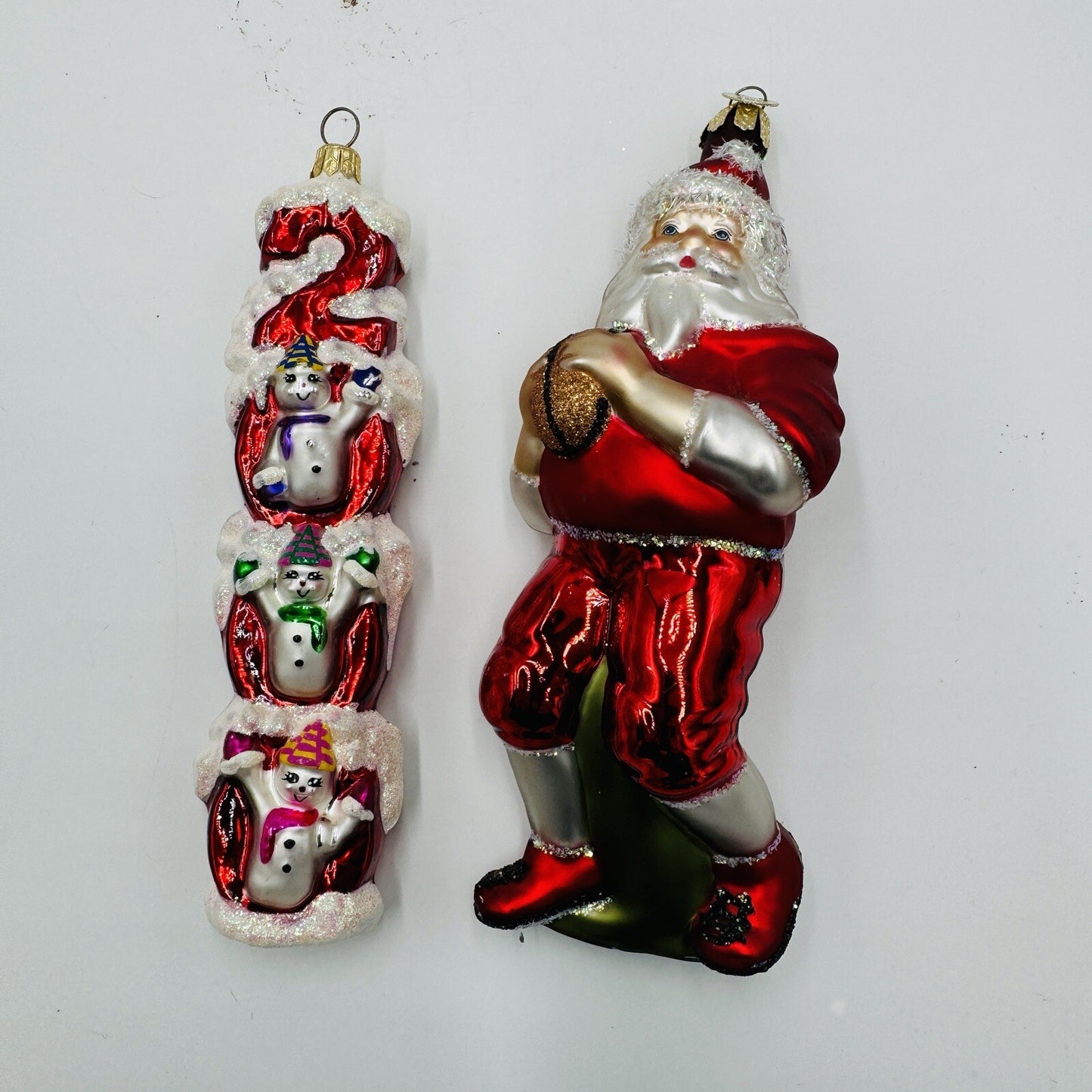 Rare Old World Art Glass Christmas Ornaments American Football Santa