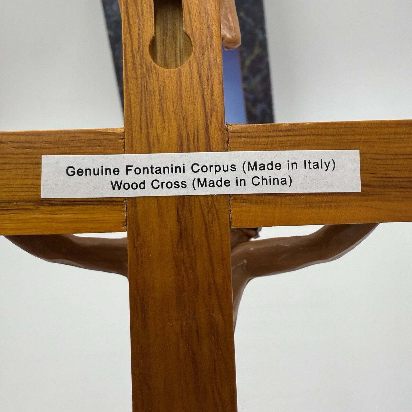 Genuine Fontanini Italy Corpus Crucifix 12" Wood Cross Jesus Christ Figurine Box