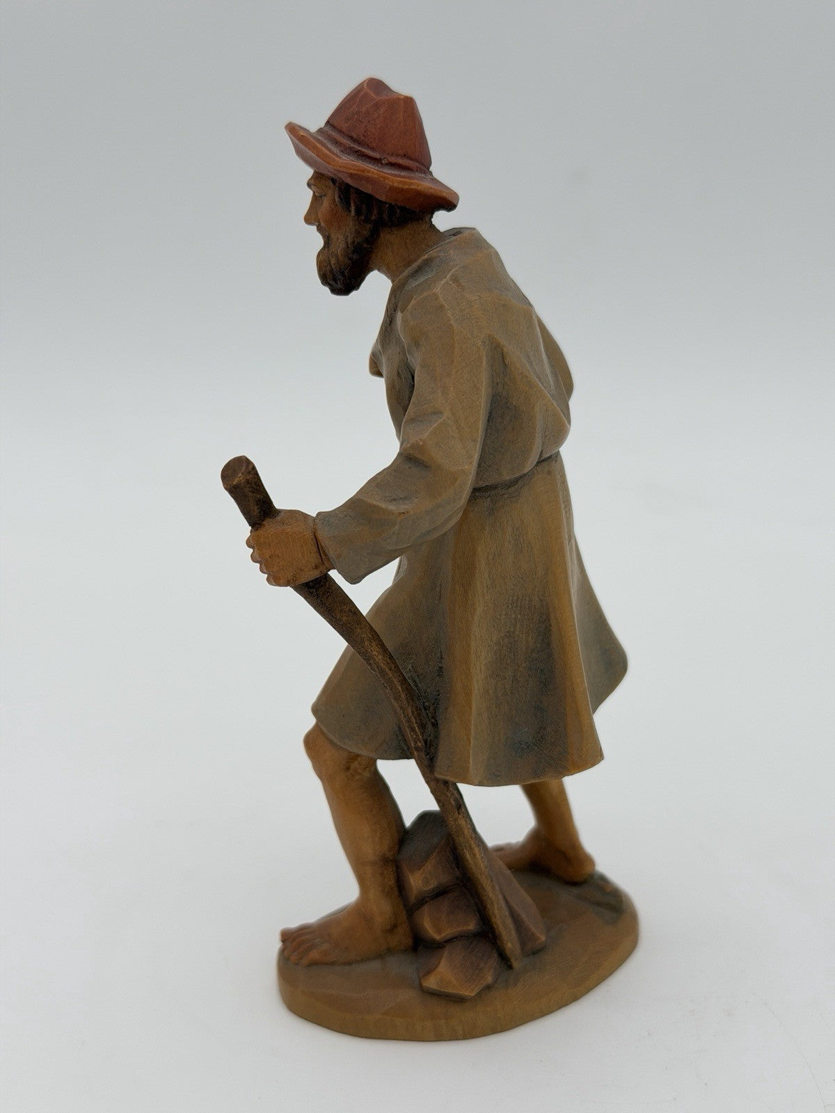 Anri Italy Folk Art Vintage Hand Carved Wood Shepherd Nativity Figurine 5.5”H