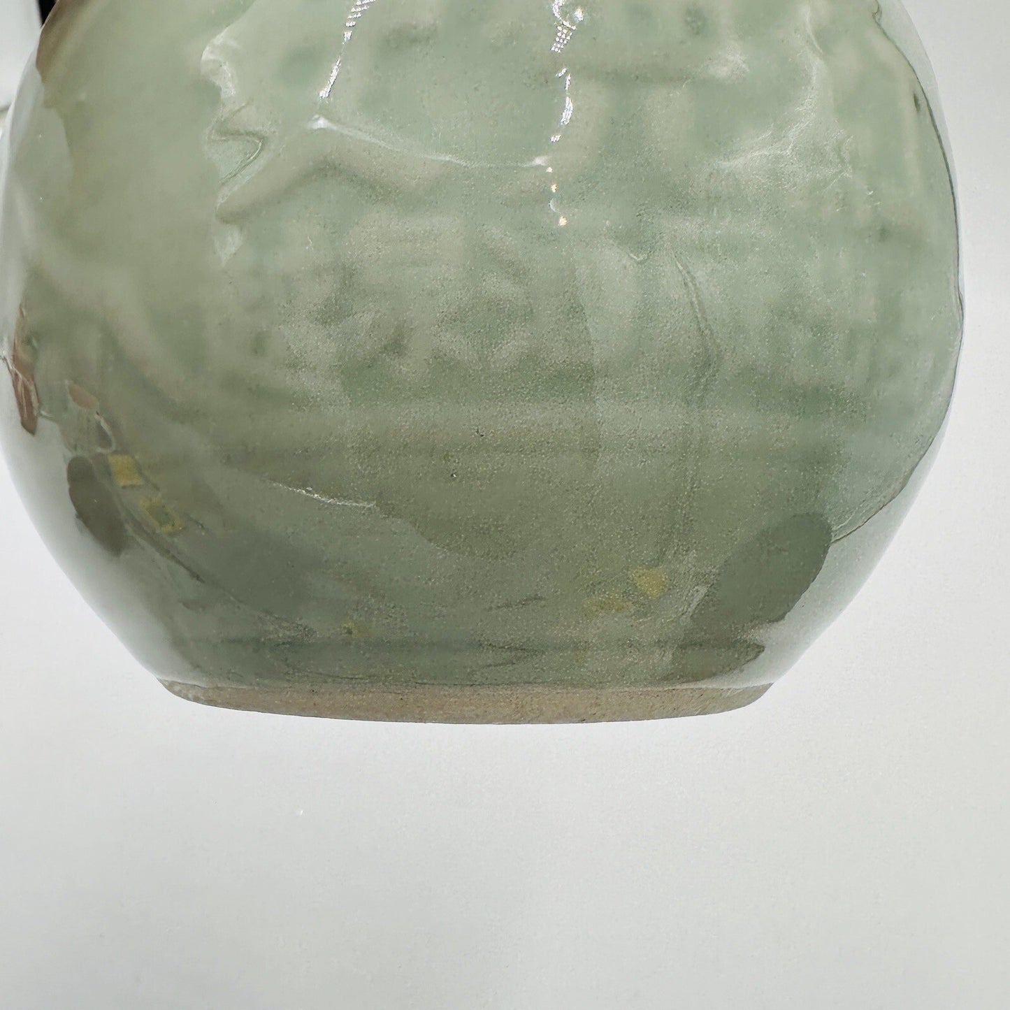 Chinese Celadon Pottery Spirit Pot Pouring Jug Green Glossy Round Antique