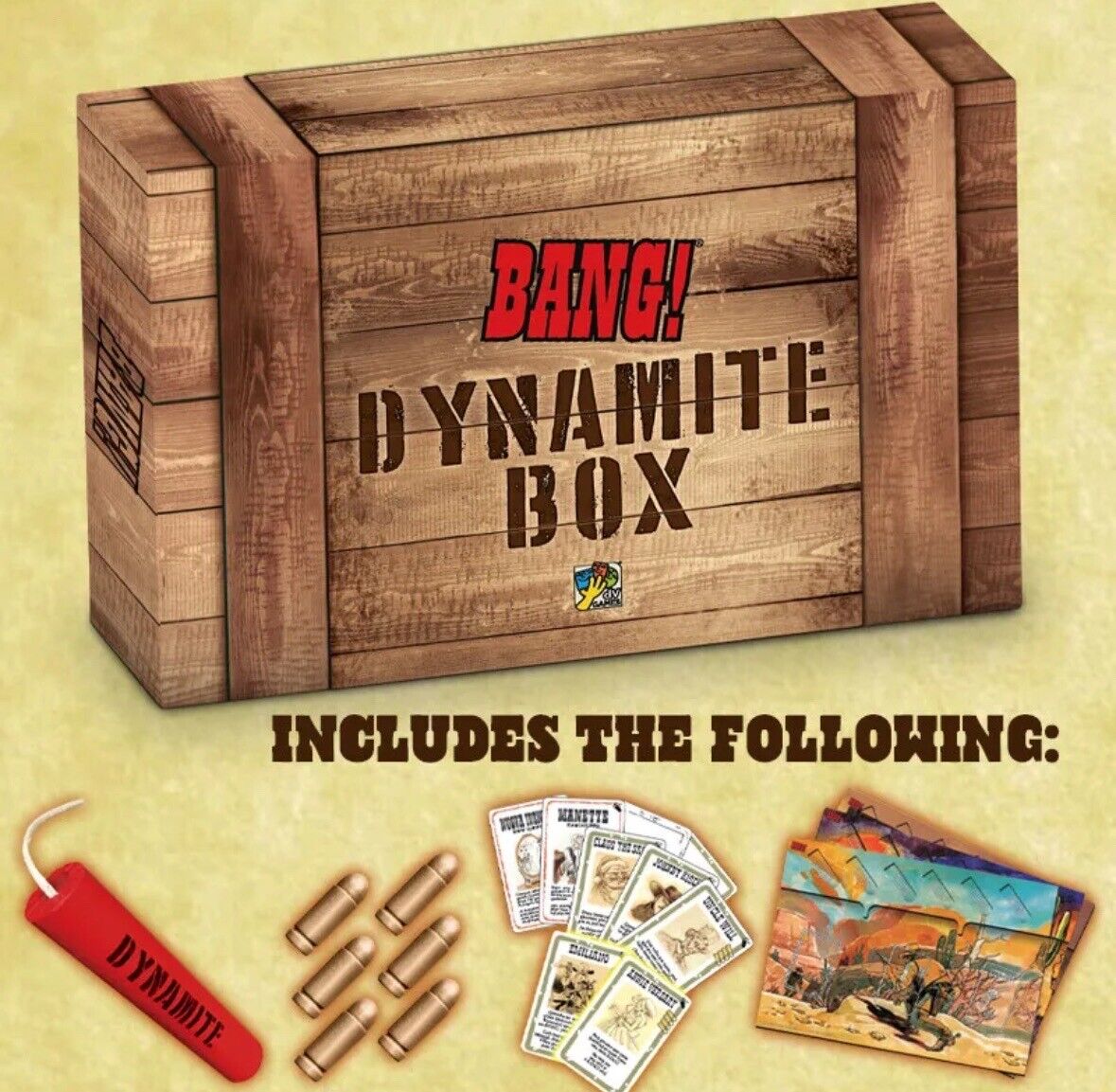 DV games Bang! Dynamite Box Storage Collector’s Wooden Pieces Dual Layer Boards