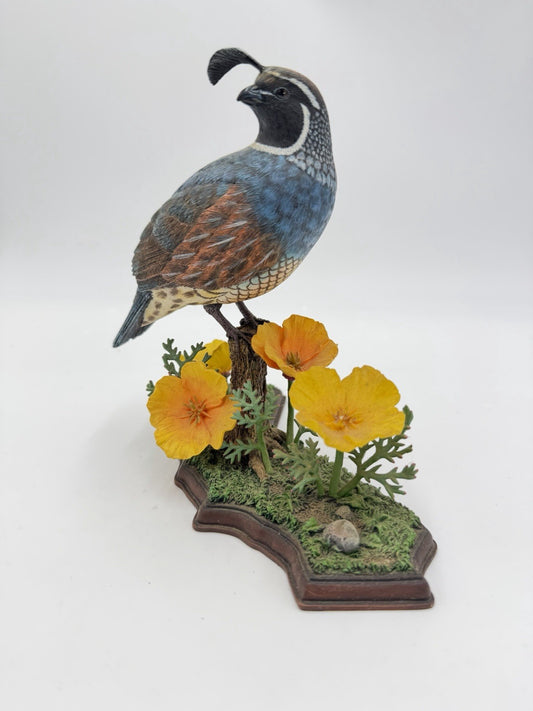 Danbury Mint Golden State Glory California Quail Jeff Rechin Figurine Rare Vtg