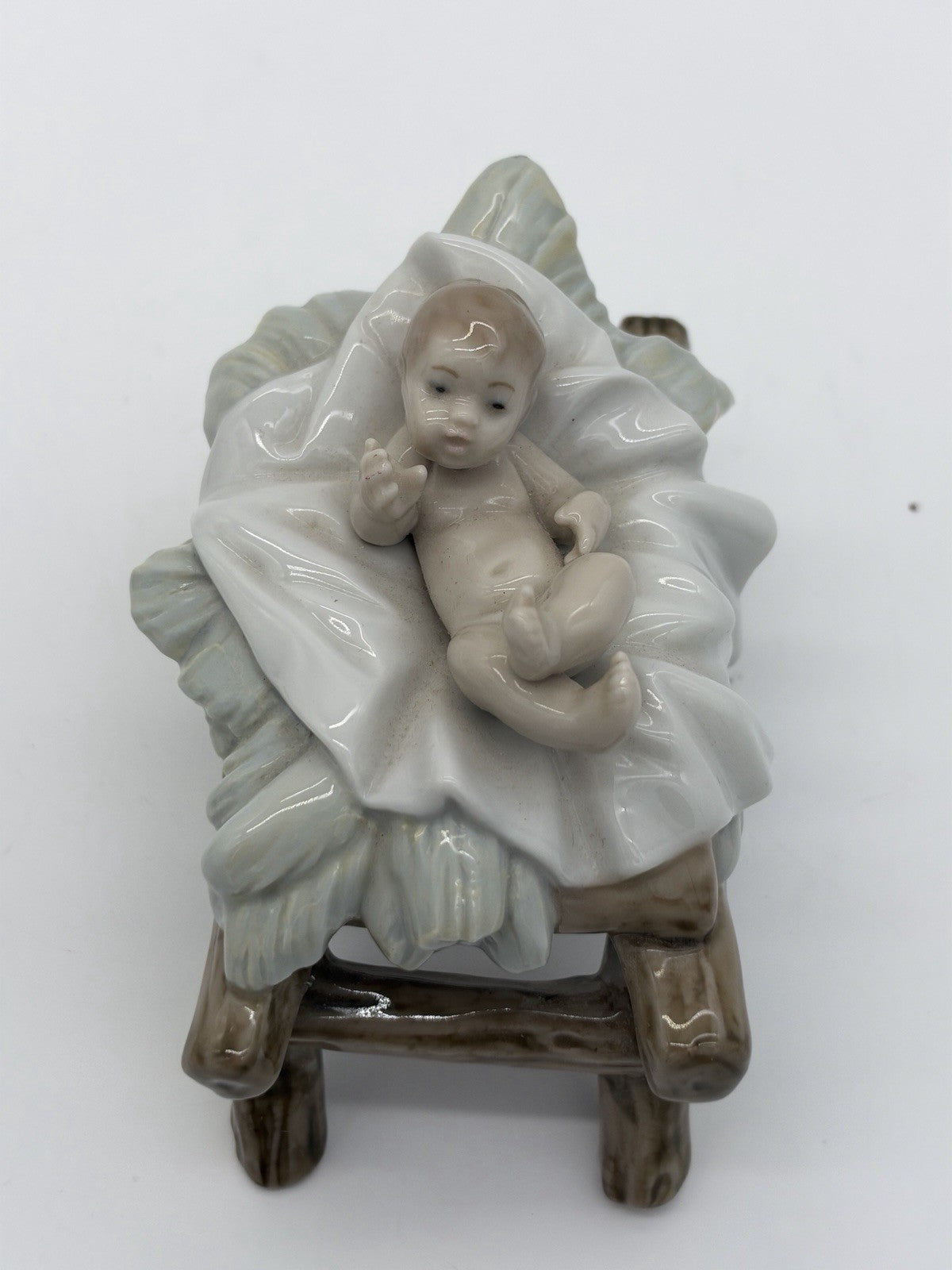 Lladro Spain Porcelain #5745 Baby Jesus Nativity Figurine Painted Glossy Rare 3”