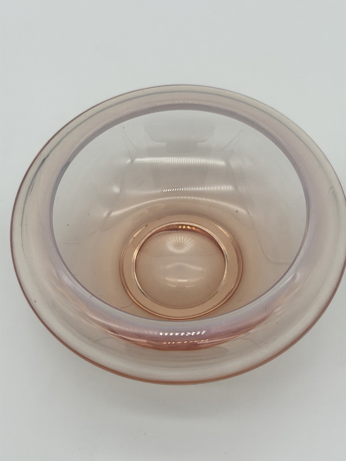 Fostoria Art Glass Seascape Coral Sand Pink Opalescent Cupped Bowl Votive