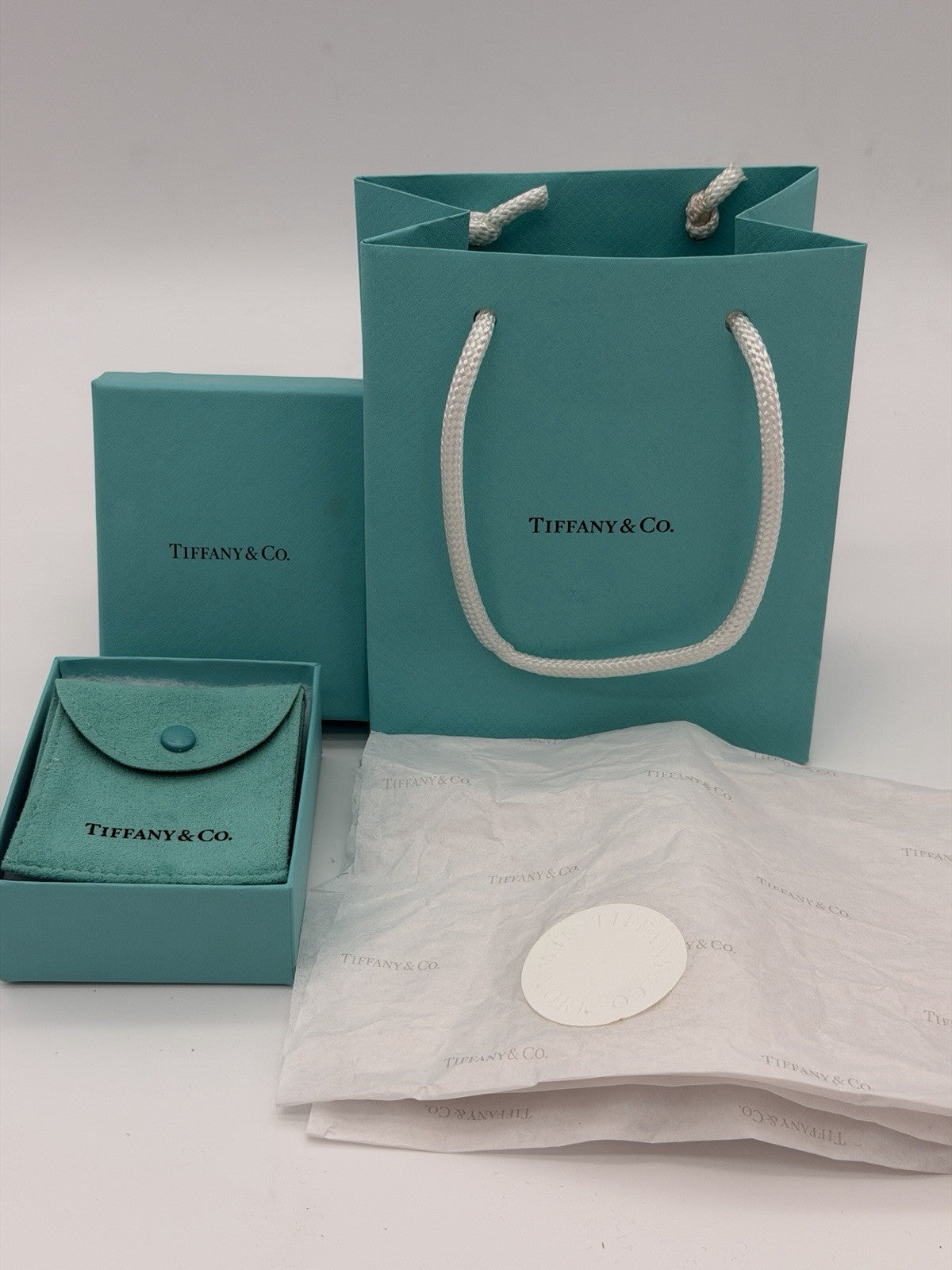 Tiffany &Co Sterling Silver I Love You Notes Narrow Band Ring Box/pouch Size 9