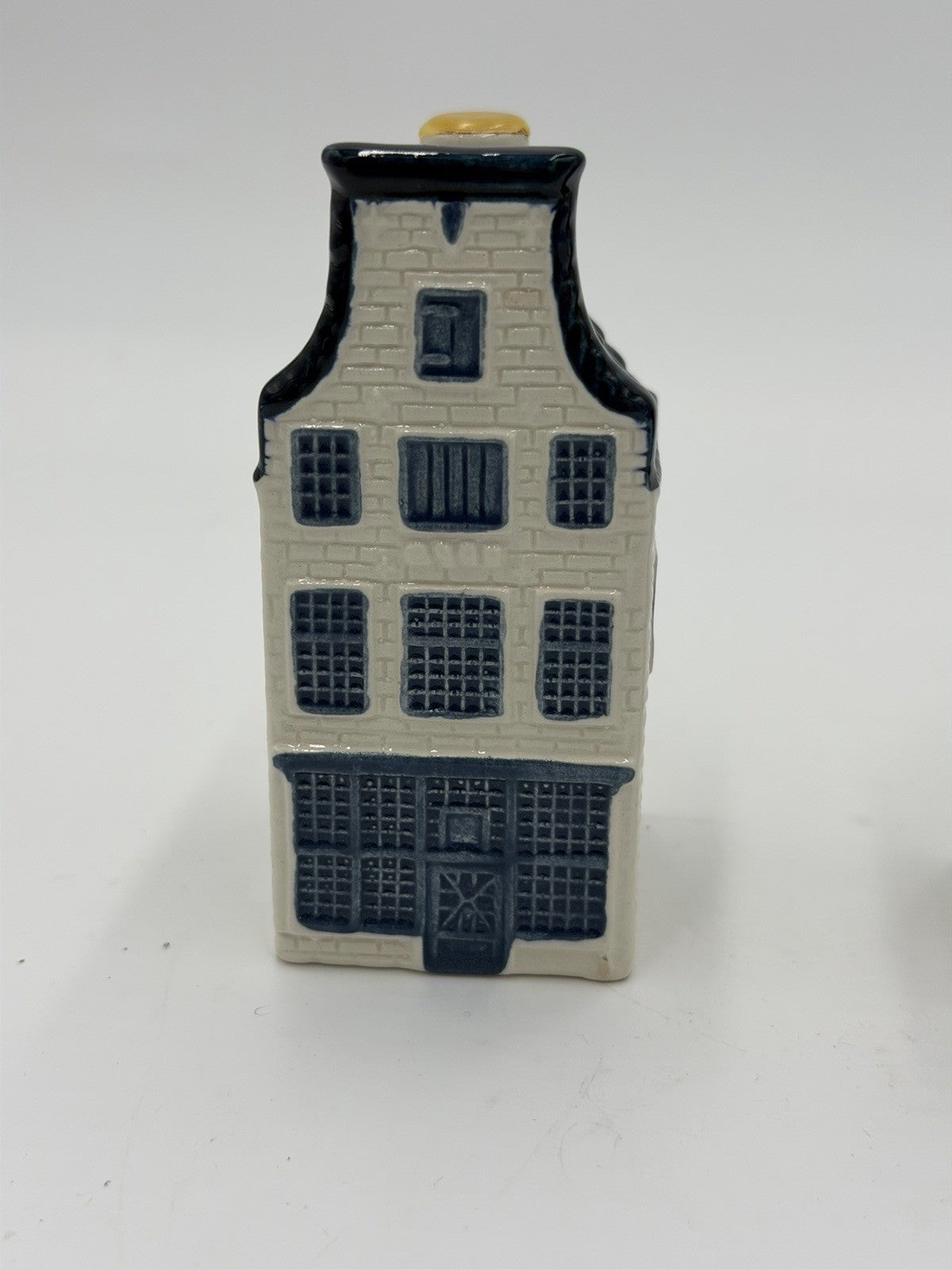 KLM Blue Delft Porcelain Empty Houses Decanters # 23 & 27 Figurines Netherlands