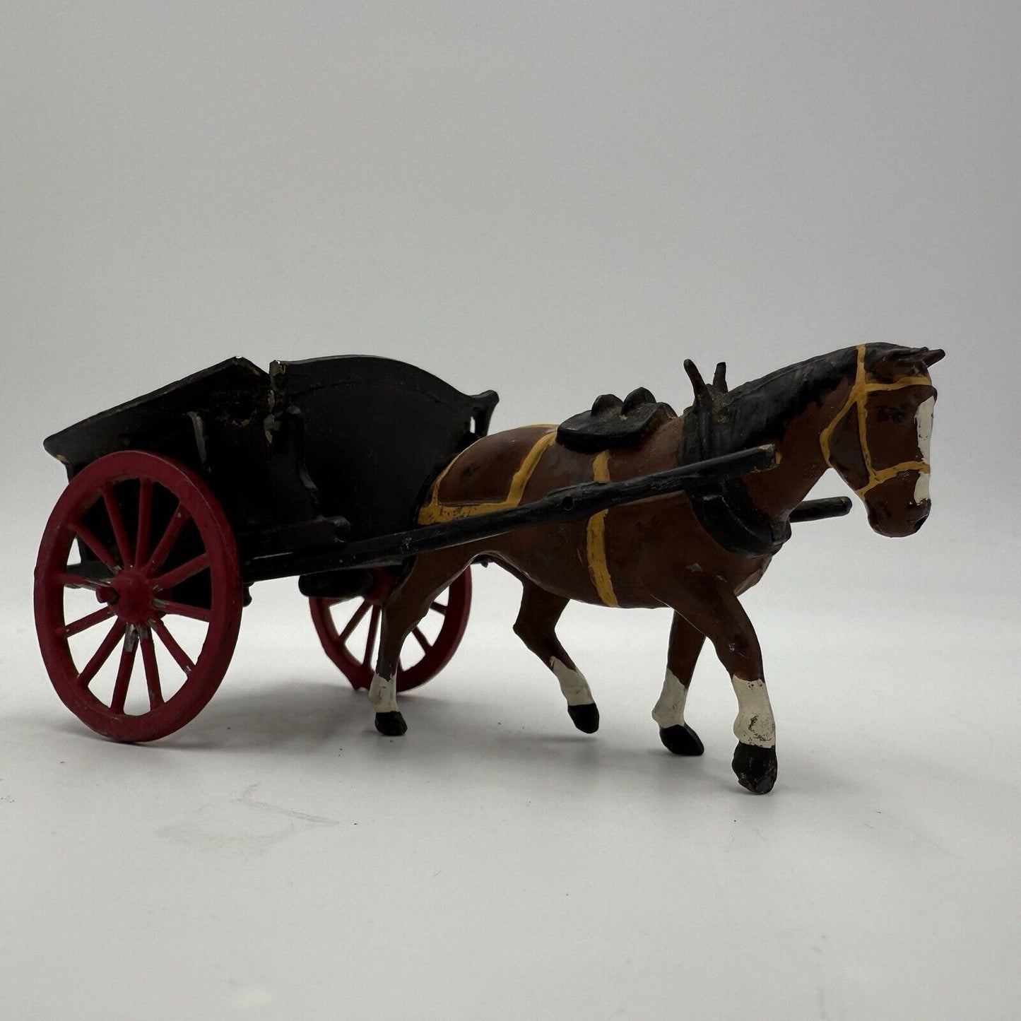 Vintage Britains LTD Diecast Farm Tumbrel Cart and Horse Figurine England 1970