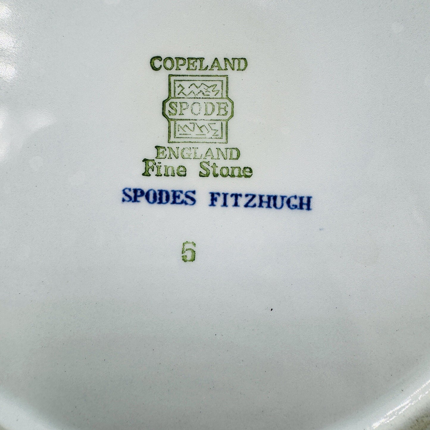 Spode Copeland Fitzhugh Blue Pitcher Milk Jug England Fine Stone 6 1/2in