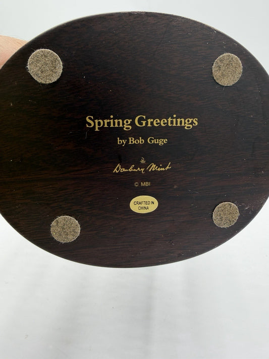 Rare Danbury Mint Spring Greetings Blue And Yellow Birds By Bob Guge Figurine
