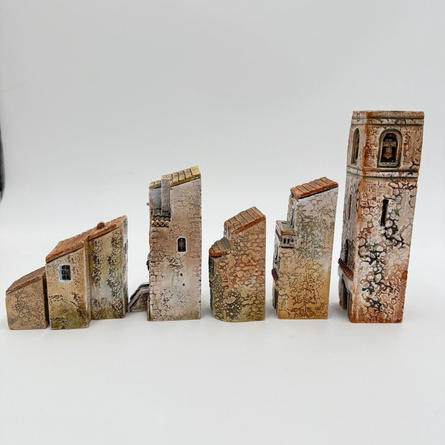 Vintage Gault France Buildings City Miniature Set Hand Painted 6 PCs