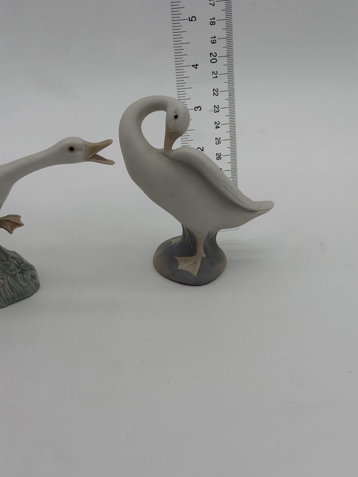 Lladro Spain Porcelain White Glossy /matte Pair Ducks Gesse Figurine Painted