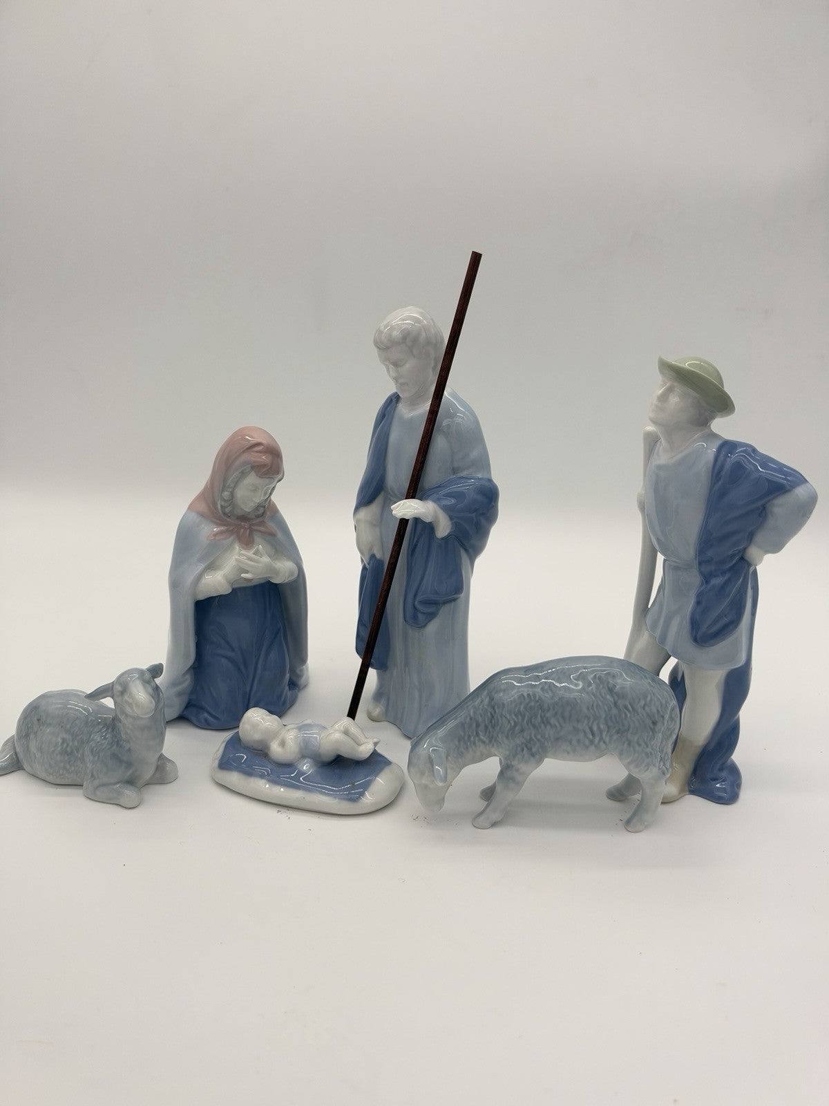 Rare Gerold Porcelain Bavaria W Germany Nativity Set 6 Pcs Rare 7”