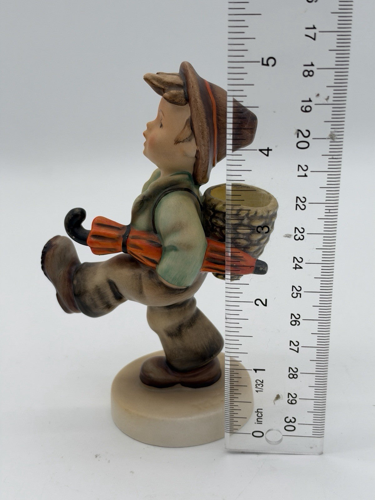 Hummel Goebel 1949 Mark Globe Trotter Boy Painted Figurine Porcelain Antique